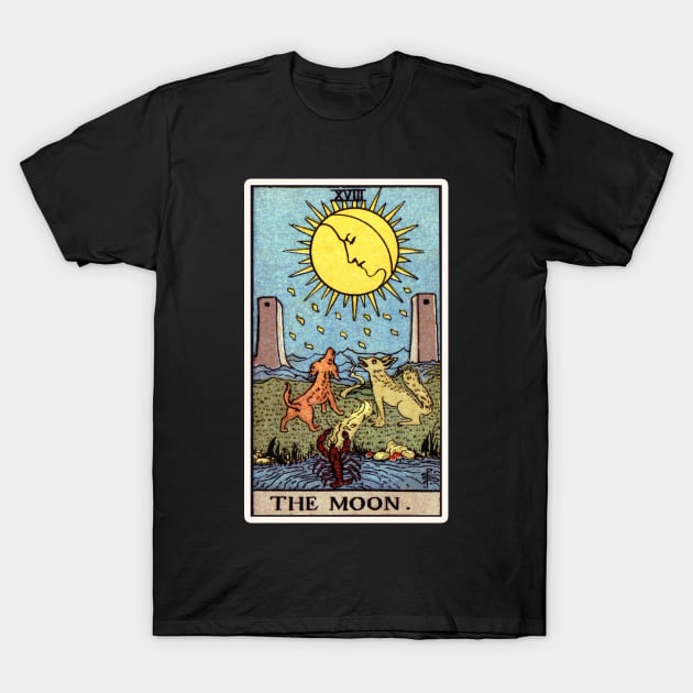 The Moon Tarot Card T-Shirt by visionarysea